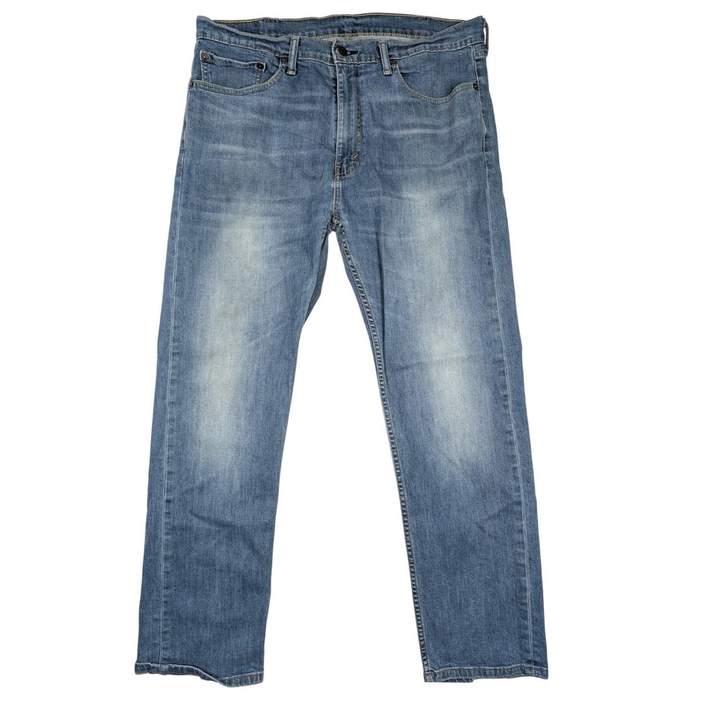 Levis 505 Regular Straight Fit Blue Stone Wash Denim Jeans Mens 38x32 (38x31)